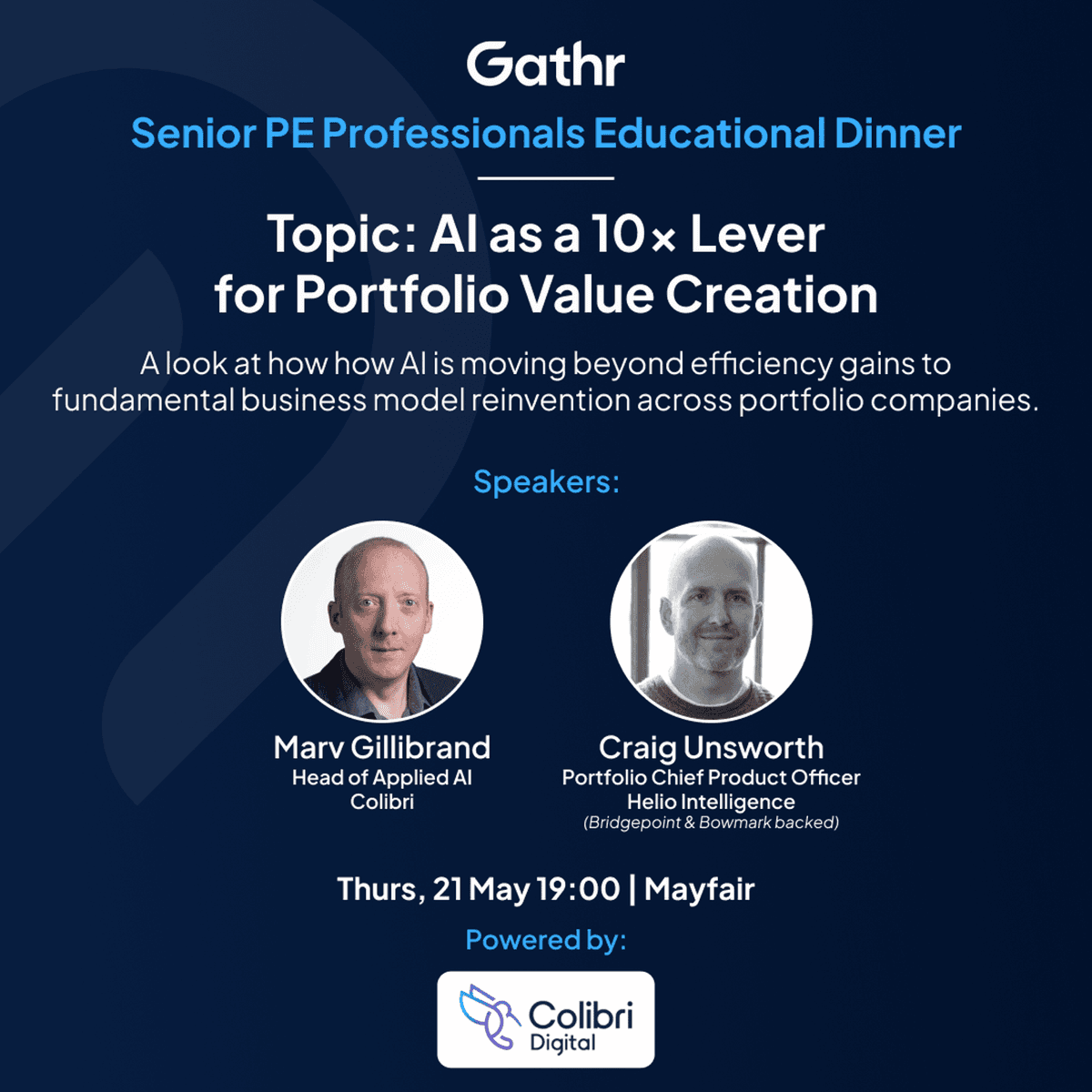 Senior PE Professionals Educational Dinner